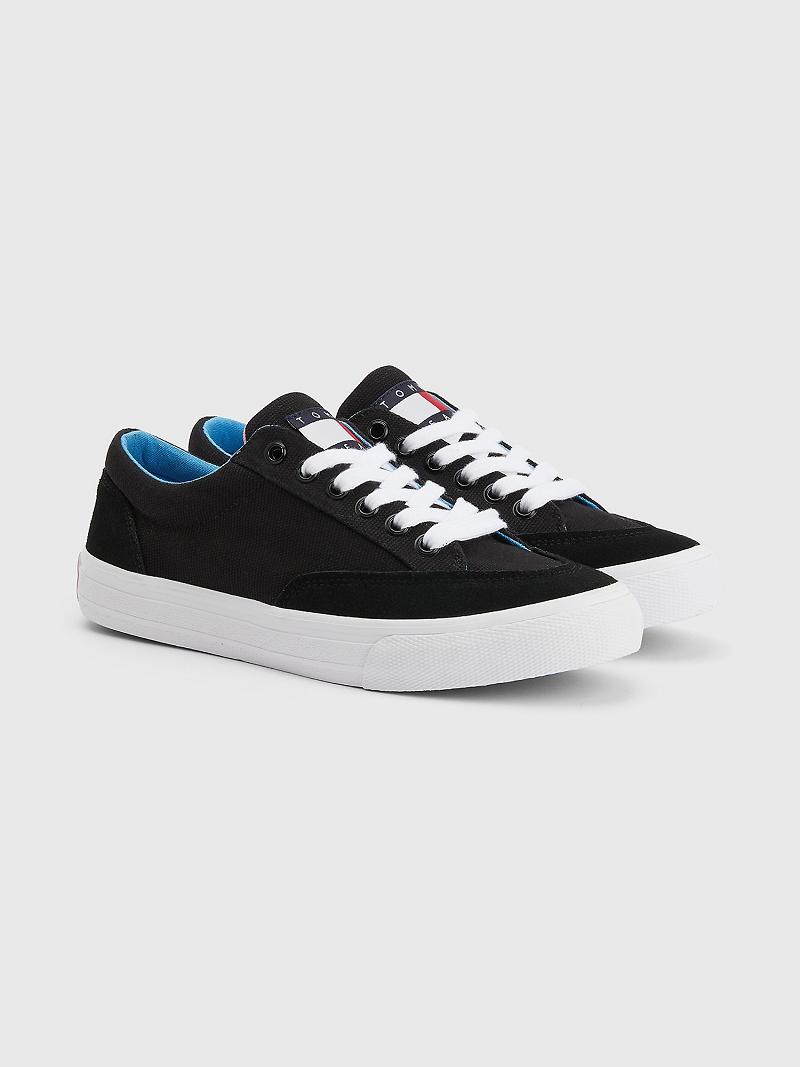 Női Tommy Hilfiger Recycled Skater Sneaker Fekete | HU 639BEX